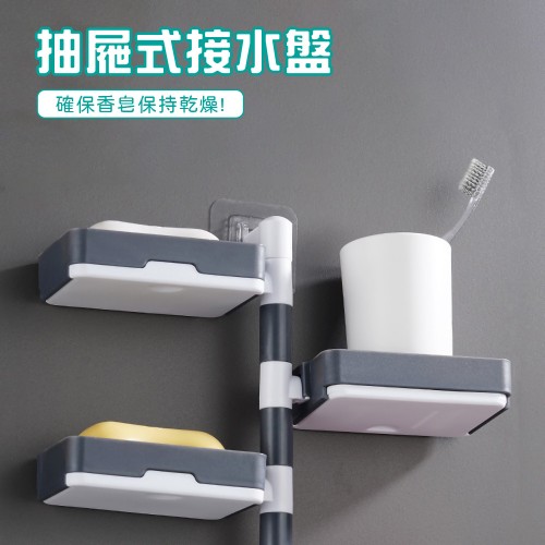 免打孔浴室三層旋轉置物架-灰